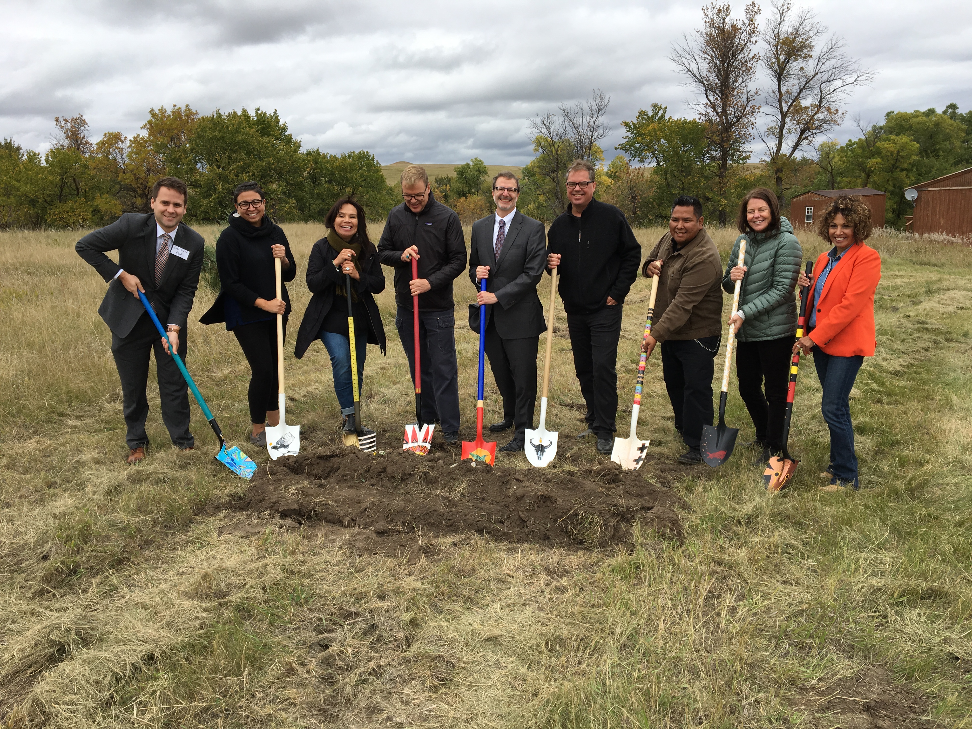 EDA DAS-RA Alvord, (c) breaks ground on the Artspace project with leaders from the Oglala Lakota Tribe, Lakota Funds, Artspace, and The First Peoples Fund